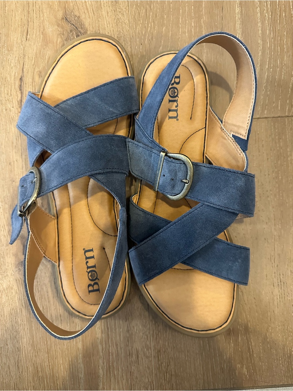 Born "Beebe" Blue Suede Sandals NEW size 11 - Picture 4 of 9